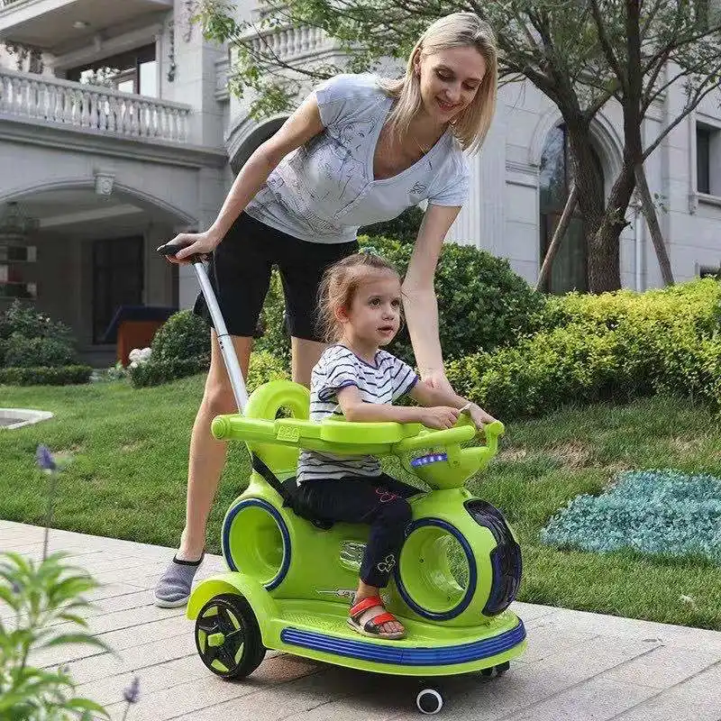 Wholesale Hot Sale Retractable Push Handle with Colorful Lights and Music for Children′ S Outdoor Ride on Electric Car