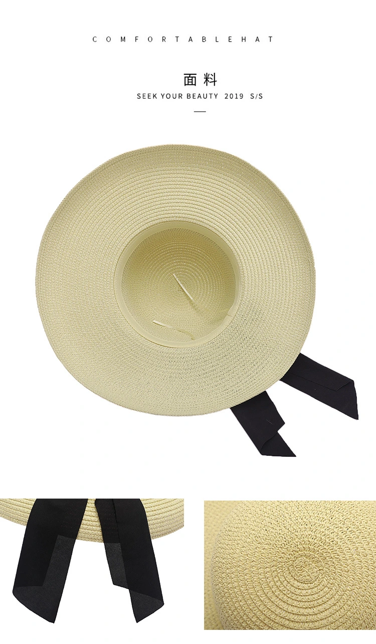 Spring Summer Sun Protection Straw Bucket Hat Children Seaside Vacation Summer Sun Visor Lamp Shade Pot Cap Holiday Outing Cap Straw Women Hat