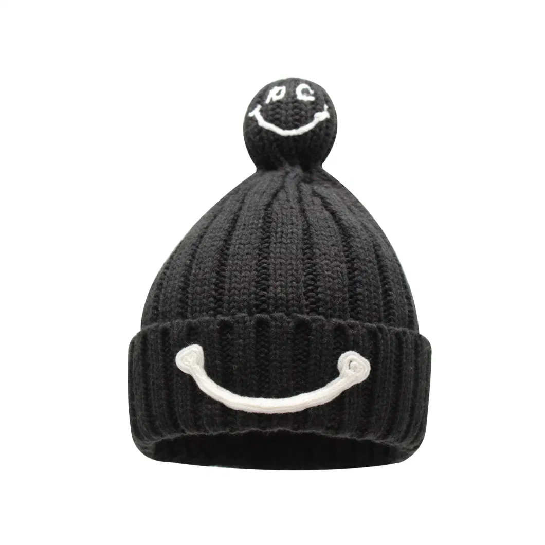 Premium Fashion Collection Knitted Smiley POM Hat