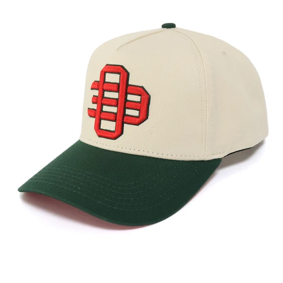 Logotipo personalizado, venta al por mayor, alta calidad, parche bordado de 5 paneles, gorra de béisbol, gorras deportivas, sombreros tonificados y verde bosque